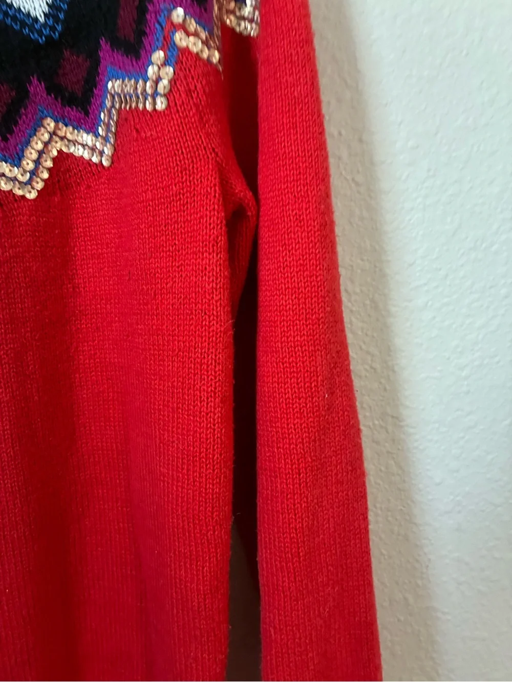 Old Navy Red Fair Isle Crewneck Sweater - Women